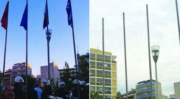 Την «πλήρωσε» και η ελληνική σημαία στο πάρκο Δυρραχίου!