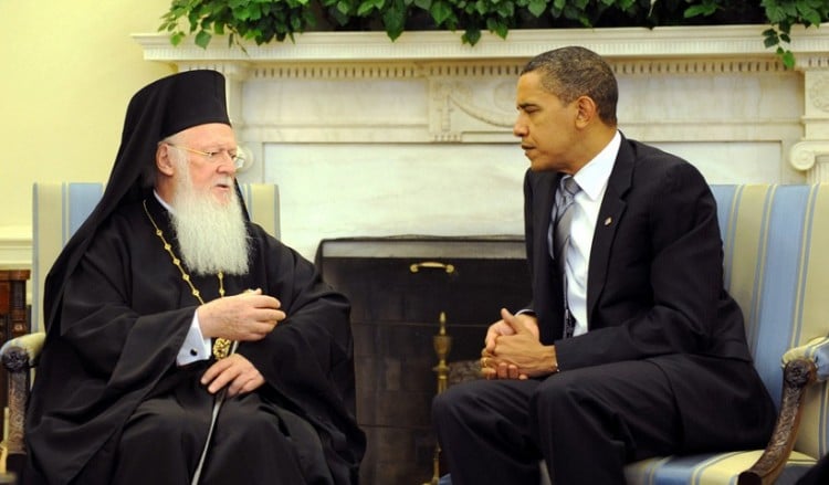 Φόρος τιμής στον Οικουμενικό Πατριάρχη Βαρθολομαίο από τον Μπαράκ Ομπάμα