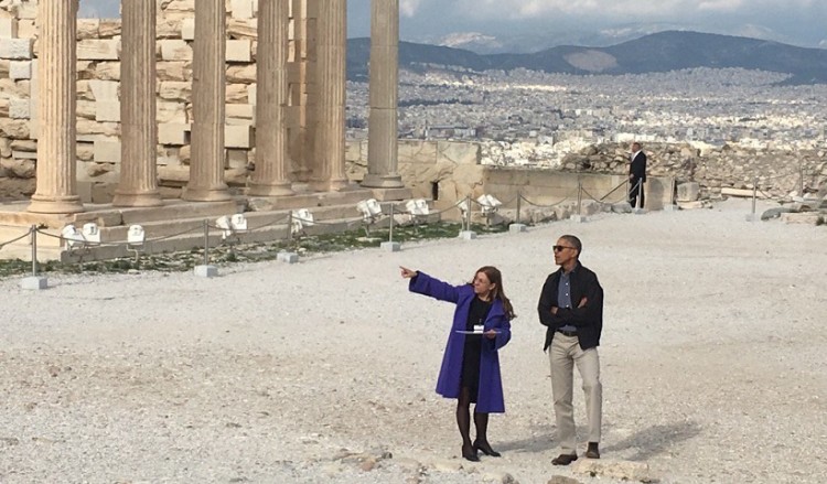 Φωτογραφίες από την ξενάγηση Ομπάμα στην Ακρόπολη