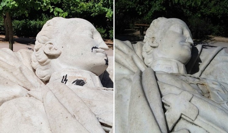 Αποκαταστάθηκε το βεβηλωμένο ταφικό μνημείο του Αλέξανδρου Υψηλάντη στο Πεδίο του Άρεως