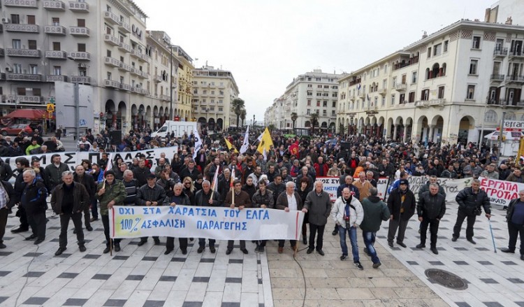 Ολοκληρώθηκε η πορεία των αγροτών στη Θεσσαλονίκη
