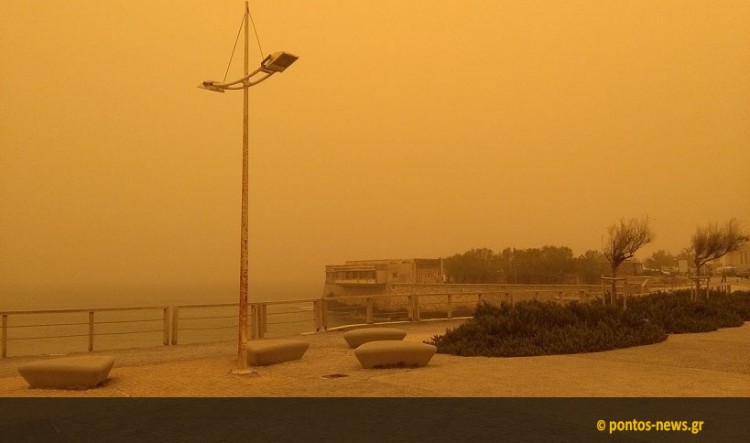 Η Κρήτη «πνίγεται» από την αφρικανική σκόνη (φωτο)