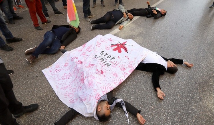 Διαμαρτυρία Κούρδων στη Θεσσαλονίκη για την τουρκική εισβολή στο Αφρίν