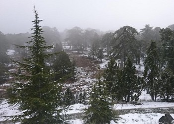 Εντυπωσιακές εικόνες από τη χιονισμένη οροσειρά του Τροόδους (βίντεο)