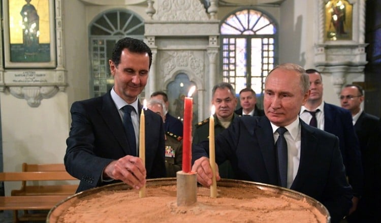 Πούτιν και Άσαντ στον ιστορικό ελληνορθόδοξο ναό της Παναγίας στη Δαμασκό (φωτο)