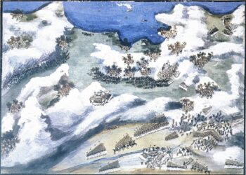 «Μάχη εις της Γραβιάς το χάνι». Πίνακας του Παναγιώτη Ζωγράφου με την καθοδήγηση του Μακρυγιάννη (πηγή: Wikipedia)