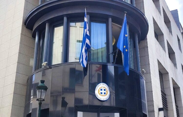 Το κτήριο της πρεσβείας της Ελλάδας στις Βρυξέλλες (φωτ.: Facebook / Greece in Belgium)