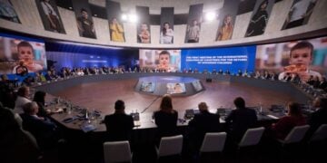 Εικόνα από την πρώτη συνεδρίαση της Διεθνούς Συμμαχίας για την Επιστροφή των Παιδιών στην Ουκρανία (φωτ.: president.gov.ua)