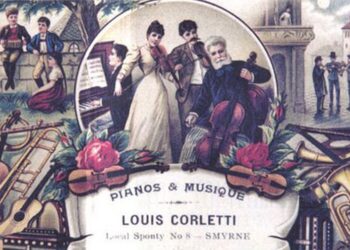 Διαφήμιση καταστήματος μουσικών οργάνων στη Σμύρνη, το 1910 (φωτ.: levantineheritage.com)