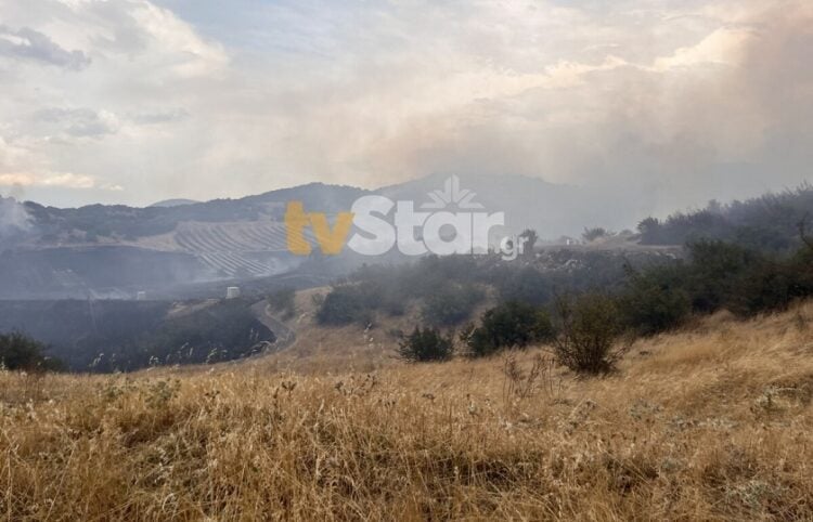 Ο καπνός είναι από τη φωτιά στον Δομοκό, κοντά στο χωριό Κορομηλιά (πηγή: tvStar)