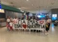 Με πανηγυρικό πανό υποδέχθηκαν την Ελισάβετ Τελτσίδου στο αεροδρόμιο (φωτ.: instagram/elisavet_teltsidou)