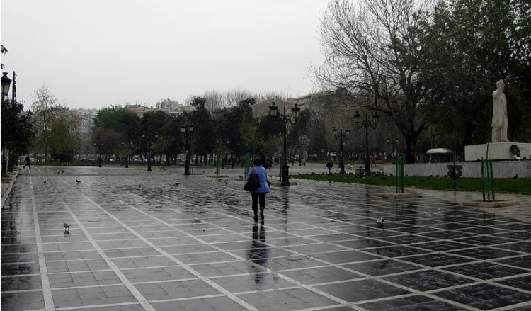 Ισχυρή καταιγίδα στο κέντρο της Θεσσαλονίκης