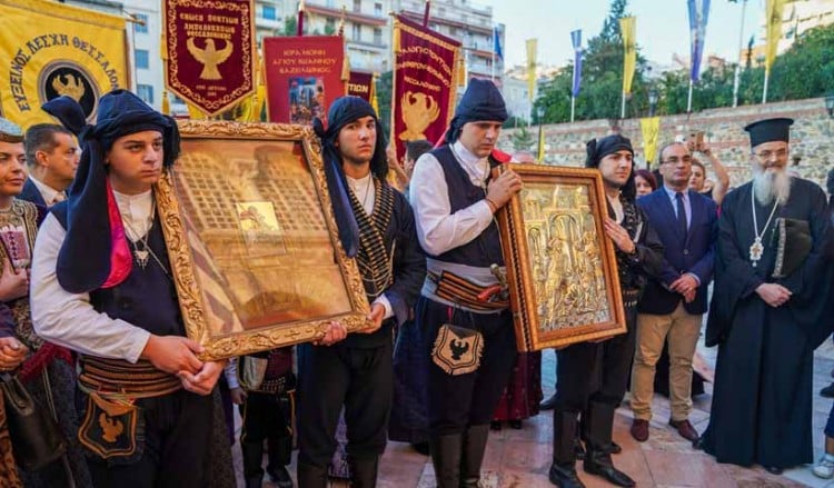 Στη Θεσσαλονίκη οι εικόνες Αγίου Ιωάννου του Βαζελώνος και Γεωργίου του Περιστερεώτα (βίντεο)