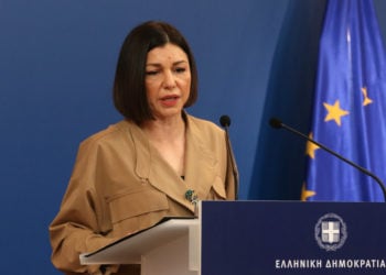 Η κυβερνητική εκπρόσωπος Αριστοτελία Πελώνη (Φωτ. αρχείου: ΑΠΕ-ΜΠΕ/Αλέξανδρος Μπελτές)