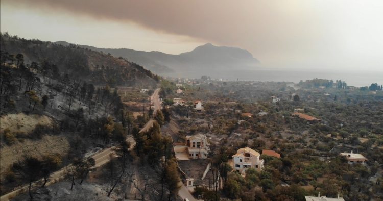 Εικόνα από την Εύβοια που καίγεται σε τρία μέτωπα (φωτ.: facebook.com/groups/pyrkagianews/Jens Perschke)