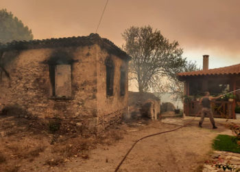 Αχλαδινή Ηλείας πριν από λίγες μέρες (φωτ.: Facebook / Ένωση Κουμανιωτών Ηλείας)