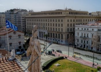 Άποψη της οδού Πανεπιστημίου από ψηλά (φωτ.: Αντώνης Νικολόπουλος/EUROKINISSI)