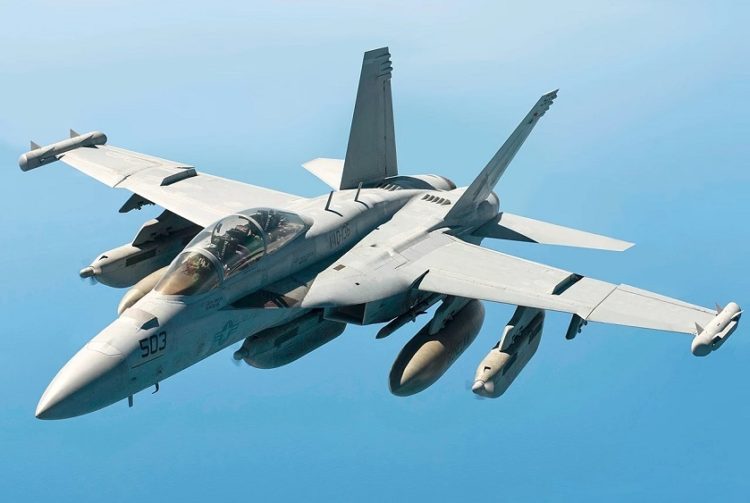 Αμερικανικό αεροσκάφος τύπου Growler EA-18G, σαν αυτά που έστειλε το αμερικανικό Πεντάγωνο στη Γερμανία (φωτ.: U.S. Air Force/Senior Airman John Linzmeier)