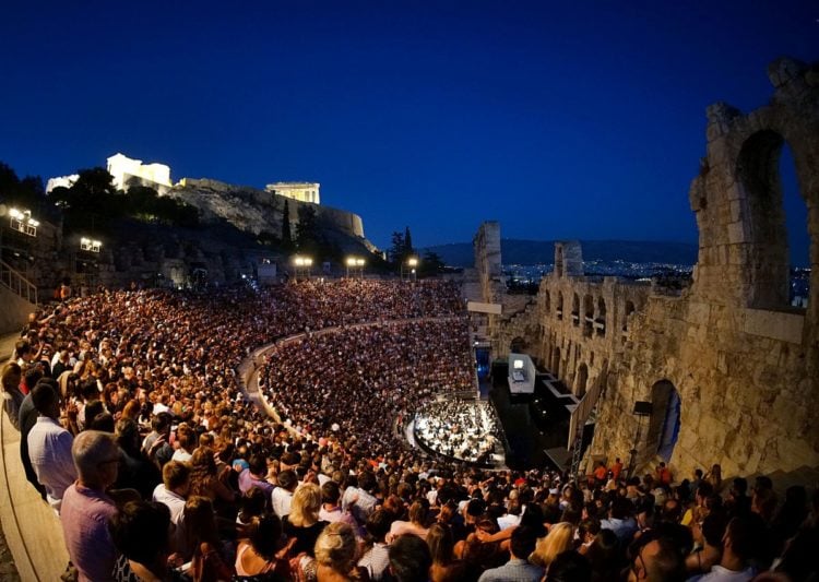 Στιγμιότυπο από παρουσίαση παραγωγής στο Ηρώδειο (φωτ. αρχείου: ΑΠΕ-ΜΠΕ/ ΕΘΝΙΚΗ ΛΥΡΙΚΗ ΣΚΗΝΗ/ Χάρης Ακριβιάδης)