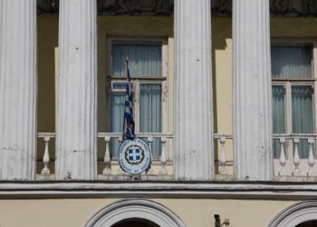 Η πρόσοψη της πρεσβείας της Ελλάδας στη Μόσχα (φωτ.: EUROKINISSI / Χρήστος Μπόνης)