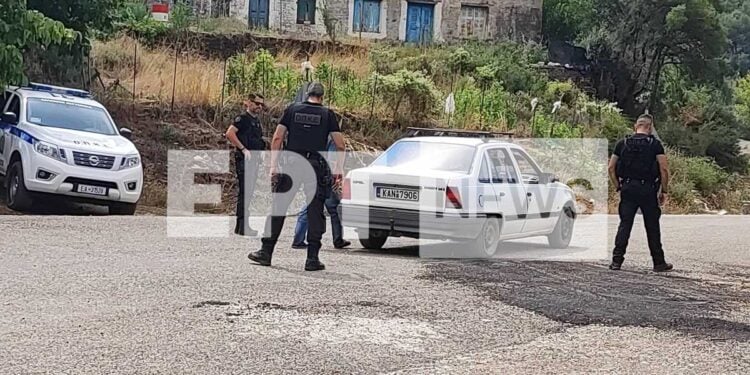 Το αυτοκίνητο του 29χρονου κτηνοτρόφου (φωτ.: ΕΡΤ)