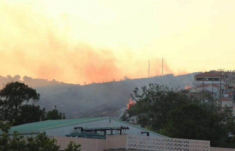 Η φωτιά που ξέσπασε στη Λαγκάδα Μυτιλήνης στις 10 Αυγούστου (φωτ.: stonisi.gr)