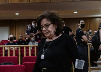 Στιγμιότυπο από τη δίκη της Χρυσής Αυγής σε δεύτερο βαθμό στο Εφετείο Αθηνών 
(φωτ.: Τατιάνα Μπολάρη/ EUROKINISSI)