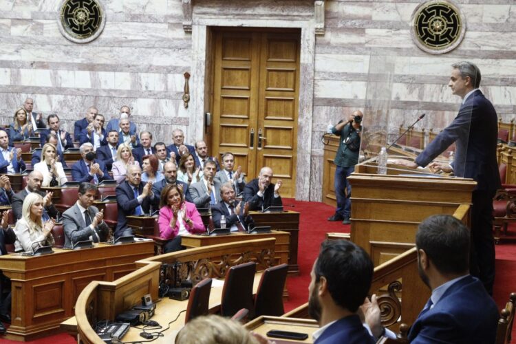 Συνεδρίαση της Κοινοβουλευτικής Ομάδας της Νέας Δημοκρατίας, Τρίτη 4 Οκτωβρίου 2022. (Φωτ.: Eurokinissi/Γιώργος Κονταρίνης)