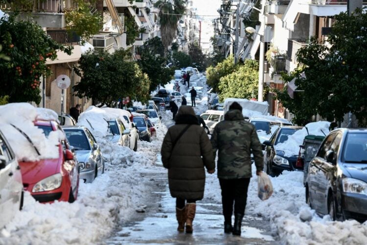 Κατά την περσινή κακοκαιρία «Ελπίς», οι περισσότεροι δρόμοι στο δήμο Καισαριανής ήταν απροσπέλαστοι (φωτ.: EUROKINISSI/Τατιάνα Μπόλαρη)