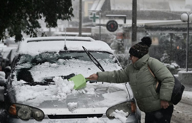 Χιονόπτωση στην περιοχή του Διονύσου Αττικής (φωτ.: EUROKINISSI / Μιχάλης Καραγιάννης)