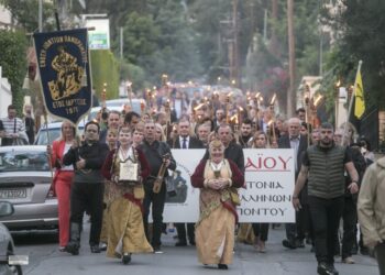 Στιγμιότυπο από την πορεία στο κέντρο του Πανοράματος (φωτ.: Δήμος Πυλαίας-Χορτιάτη)