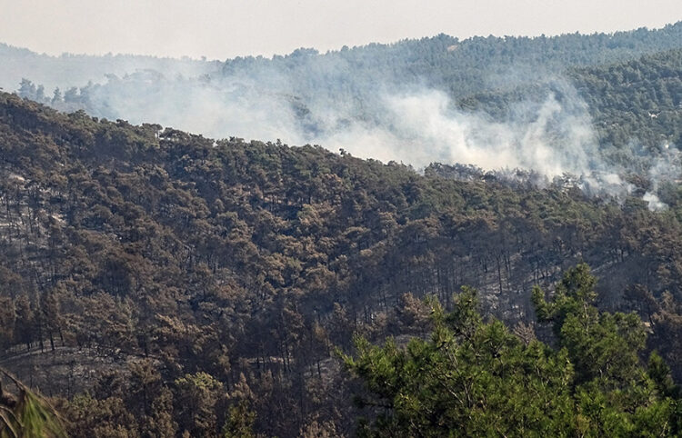 Ενεργή εστία φωτιάς στη Ρόδο (φωτ.: EUROKINISSI / Αργύρης  Μαντίκος)