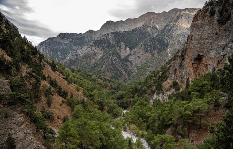 Άποψη από το φαράγγι της Σαμαριάς (φωτ. αρχείου: ΑΠΕ-ΜΠΕ / Περιφέρεια Κρήτης)