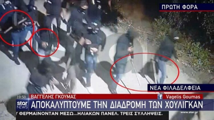 Στιγμιότυπο από το βίντεο ντοκουμέντο που δείχνει τους Κροάτες χούλιγκαν να ετοιμάζονται για επίθεση (φωτ.: glomex)