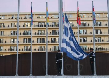 Τελετή απόδοσης τιμών στον επισμηναγό (Ι) Επαμεινώνδα Κωστέα στο στρατόπεδο Παπάγου (φωτ.: twitter.com/NikosDendias)