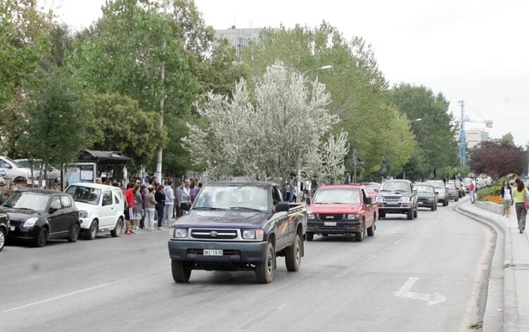 Στιγμιότυπο από παλιότερη διαμαρτυρία ελαιοπαραγωγών της Χαλκιδικής στους δρόμους της Θεσσαλονίκης (φωτ. αρχείου: MOTIONTEAM/Βασίλης Βερβερίδης)