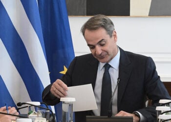 Ο Κυριάκος Μητσοτάκης σε συνεδρίαση του υπουργικού συμβουλίου στο Μέγαρο Μαξίμου (φωτ.: EUROKINISSI / Τατιάνα Μπόλαρη)