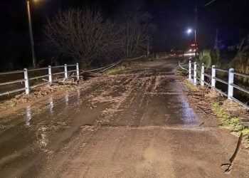 Η γέφυρα στο Πλουτοχώρι Ηλείας (φωτ.: Facebook / Ηλεία - Ενημέρωση)