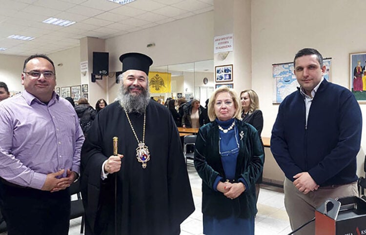 Στυλιανός Ιωαννίδης, μητροπολίτης Ειρηναίος, Σοφία Ηλιάδου-Τάχου, Αντώνης Πουγαρίδης (φωτ.: e-ptolemeos.gr)