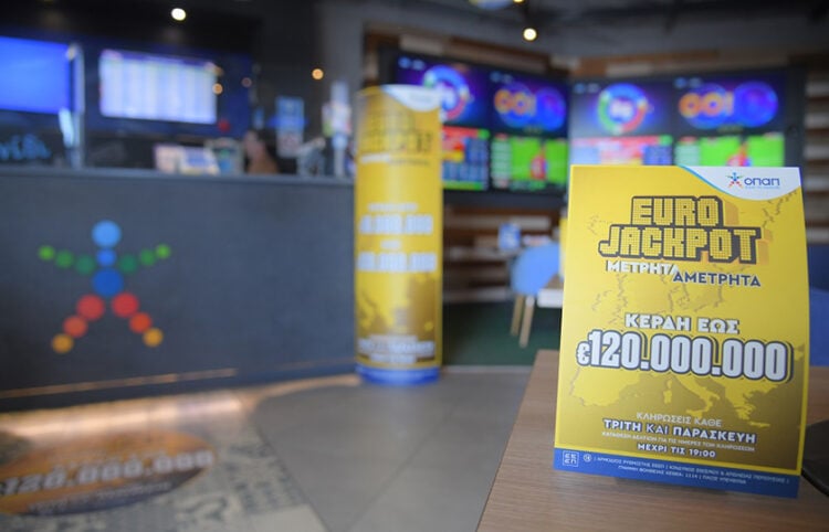 Το Eurojackpot μοιράζει κέρδη που ξεκινούν από 10 εκατομμύρια ευρώ και φτάνουν έως και 120 εκατομμύρια ευρώ (φωτ.: ΟΠΑΠ)