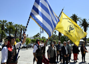 Στιγμιότυπο από την εκδήλωση μνήμης για τη Γενοκτονία των Ποντίων, στο Ναύπλιο το 2020 (φωτ.: EUROKINISSI / Βασίλης Παπαδόπουλος)