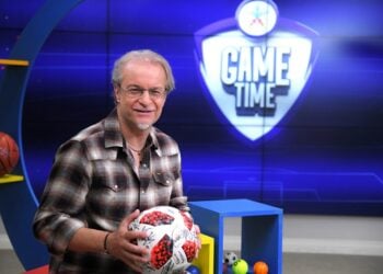 Ο Μίλτος Πασχαλίδης στο στούντιο του ΟΠΑΠ Game Time (φωτ.: ΟΠΑΠ)