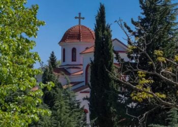 Ιερά Μονή του Αγίου Γεωργίου Περιστερεώτα στο Ροδοχώρι της Νάουσας (φωτ.: Σωματείο Αγίου Γεωργίου Περιστερεώτα)