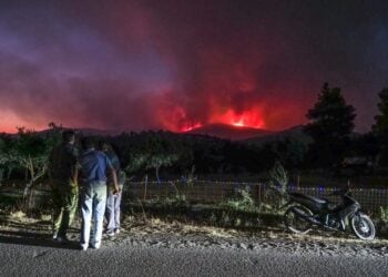 Πυρκαγιά στην κεντρική Εύβοια σε δασική έκταση , στην περιοχή Αφράτι, Τετάρτη 31 Ιουλίου 2024 (φωτ.: Θοδωρής Νικολάου/Eurokinissi)