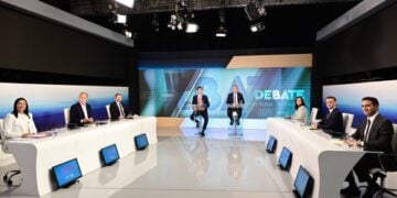 Debate των υποψηφίων για την εκλογή του νέου προέδρου του ΠΑΣΟΚ - Κινήματος Αλλαγής, στην ΕΡΤ (φωτ.: Eurokinissi/Μιχάλης Καραγιάννης)