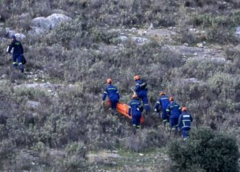 Η περιοχή όπου βρέθηκε η σορός του 39χρονου στον Τύρναβο Λάρισας (φωτ.: EUROKINISSI)