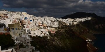 Στιγμιότυπο από την Σαντορίνη, Τετάρτη 5 Φεβρουαρίου 2025 (φωτ.: Eurokinissi/Κώστας Τζούμας)