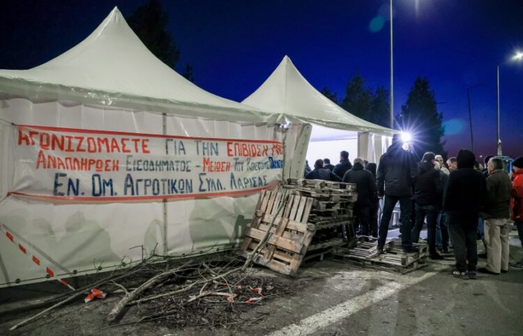 Το συντονιστικό κέντρο των αγροτών της Λάρισας (φωτ.: EUROKINISSI)