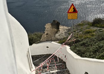 Στιγμιότυπο από την Σαντορίνη, Τετάρτη 5 Φεβρουαρίου 2025 (φωτ.: EUROKINISSI / Κώστας Τζούμας)